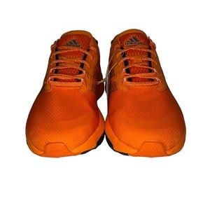 Orange Adidas running shoes